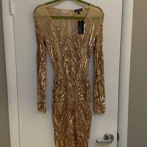 Golden sheer dress